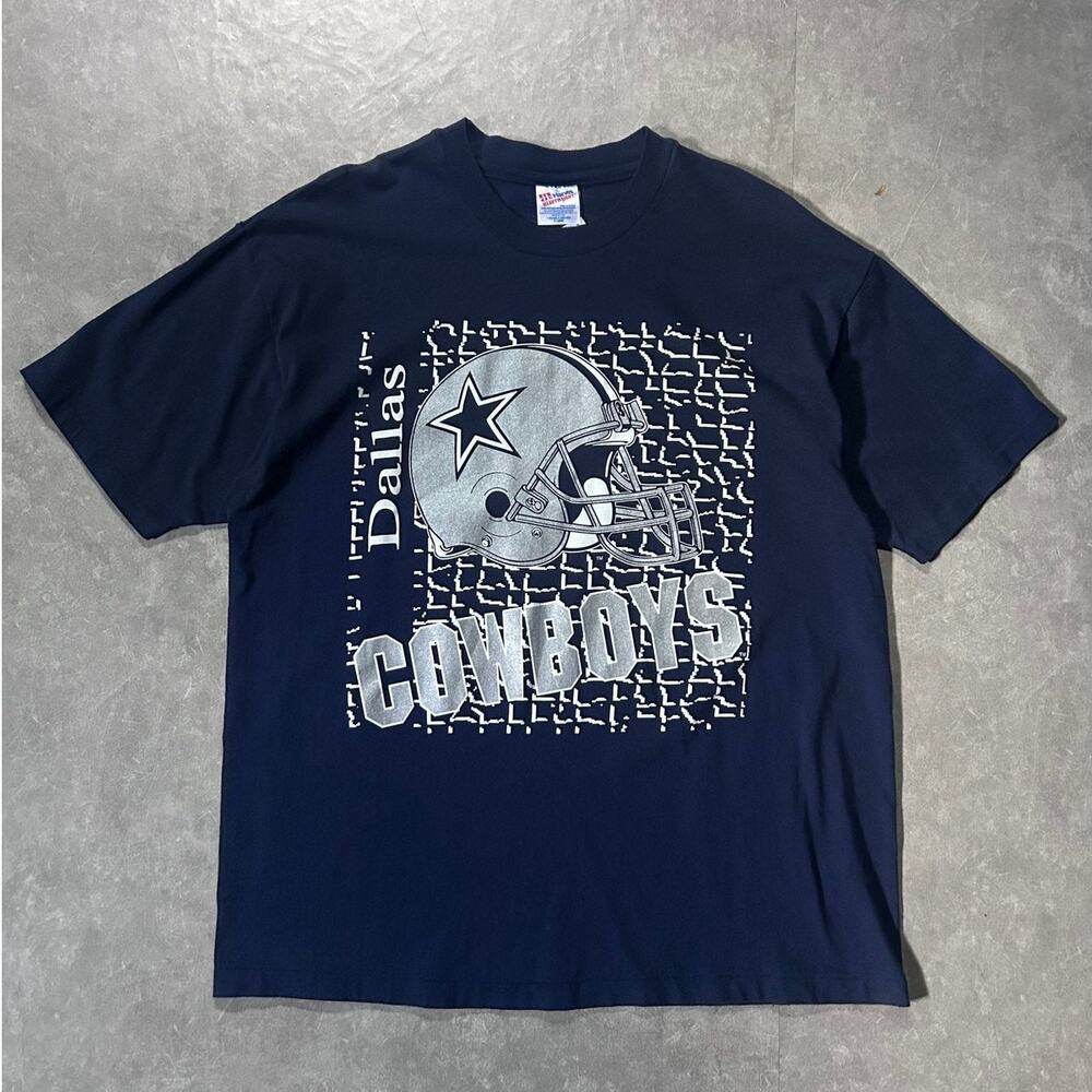 90's Vintage Dallas Cowboys Helmet Navy T-Shirt -XL